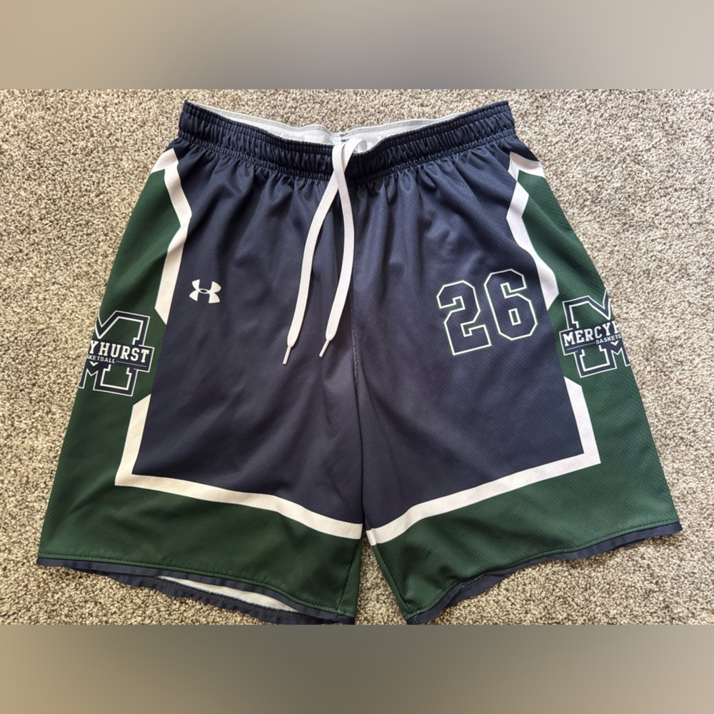 Mercyhurst Lakers Basketball Player Issued Shorts Under Armour #26 Size L